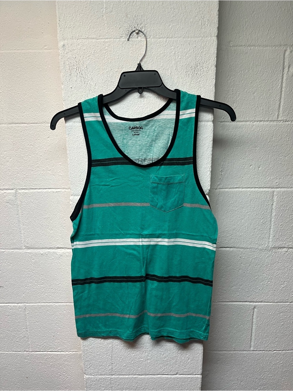 Carbon Teal and Black Striped Tank